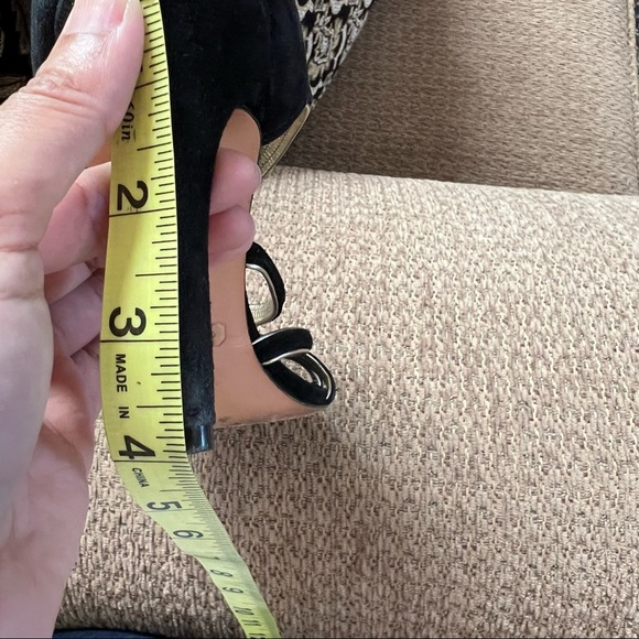 Coach Black Suede Strappy Metal Accent Heels US6.5 - Picture 8 of 10